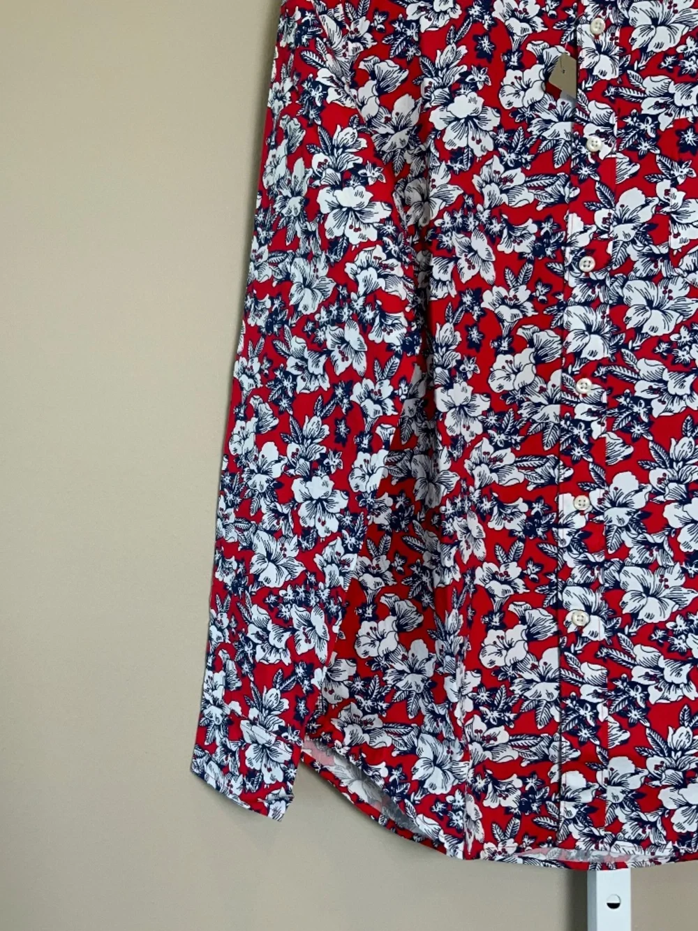 J. Crew Floral Slim Stretch Secret Wash Organic Cotton Button Down Shirt